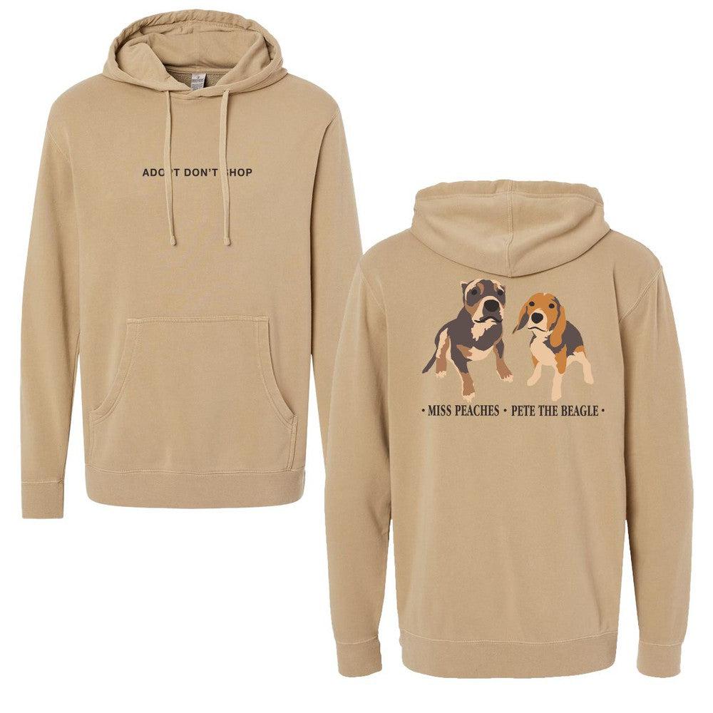 Miss Peaches & Pete The Beagle Hoodie-Hoodies & Sweatshirts-Barstool Sports-Tan-S-Barstool Sports