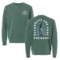 Saturdays Are Fore The Dads Golfer Crewneck-Crewnecks-SAFTB-Green-S-Barstool Sports