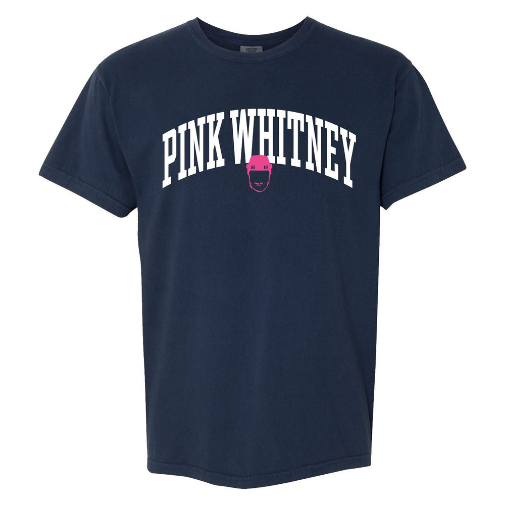 Pink Whitney Helmet Logo Tee-T-Shirts-Pink Whitney-Navy-S-Barstool Sports