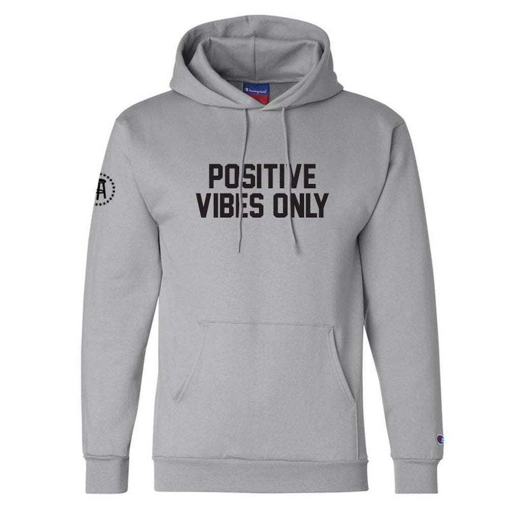 Positive Vibes Only Hoodie-Hoodies & Sweatshirts-Barstool Sports-Grey-S-Barstool Sports