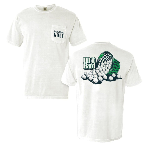 Barstool Golf Hit It Hard Pocket Tee-T-Shirts-Fore Play-White-S-Barstool Sports