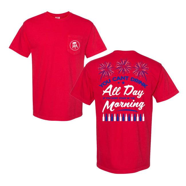 Can't Drink All Day USA Pocket Tee-T-Shirts-Barstool Sports-Red-S-Barstool Sports