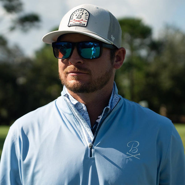 Barstool Golf Pin Flag Performance Quarter Zip-Pullovers-Fore Play-Barstool Sports