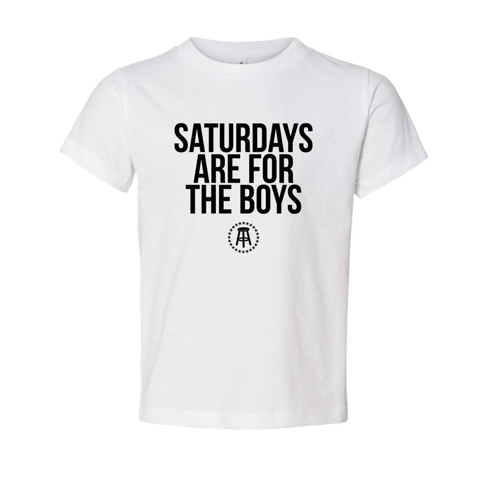 Saturdays Are For The Boys Toddler Tee-Kids Apparel-SAFTB-White-2T-Barstool Sports