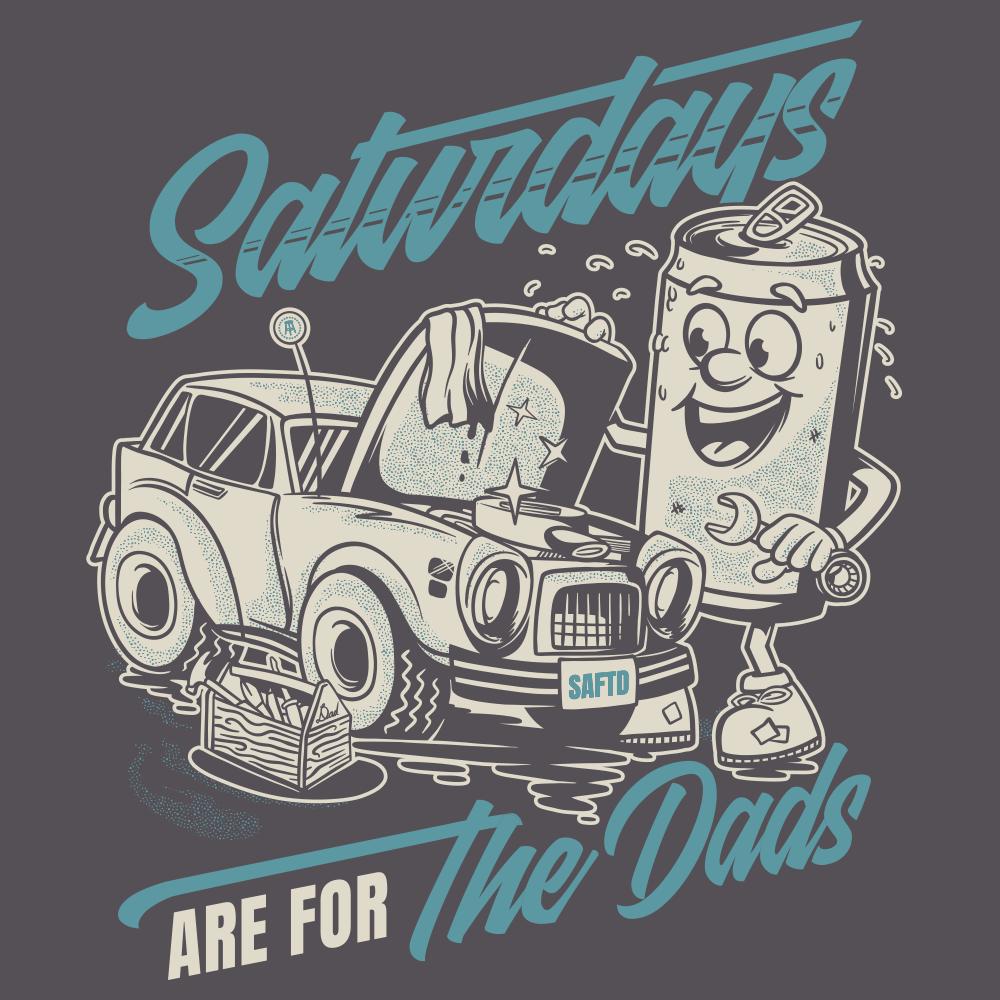 Saturdays Are For The Dads Car Guy Pocket Tee-T-Shirts-SAFTB-Barstool Sports