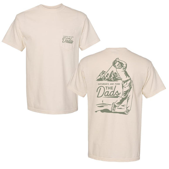 Saturdays Are Fore the Dads Swing Pocket Tee-T-Shirts-SAFTB-Ivory-S-Barstool Sports