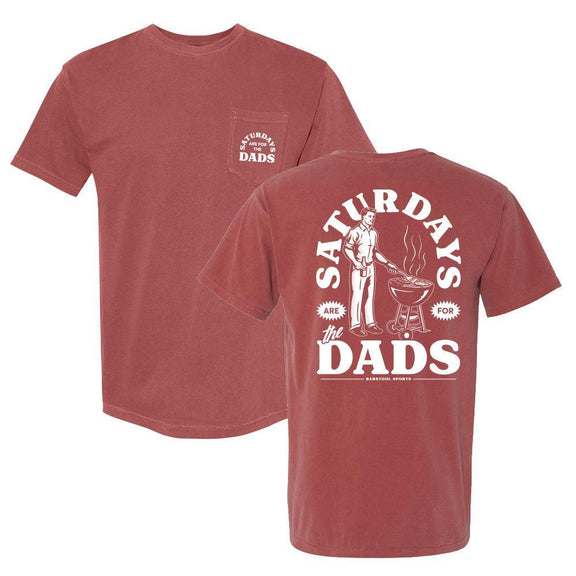 Saturdays Are For The Dads Grill Retro Pocket Tee-T-Shirts-SAFTB-Red-S-Barstool Sports