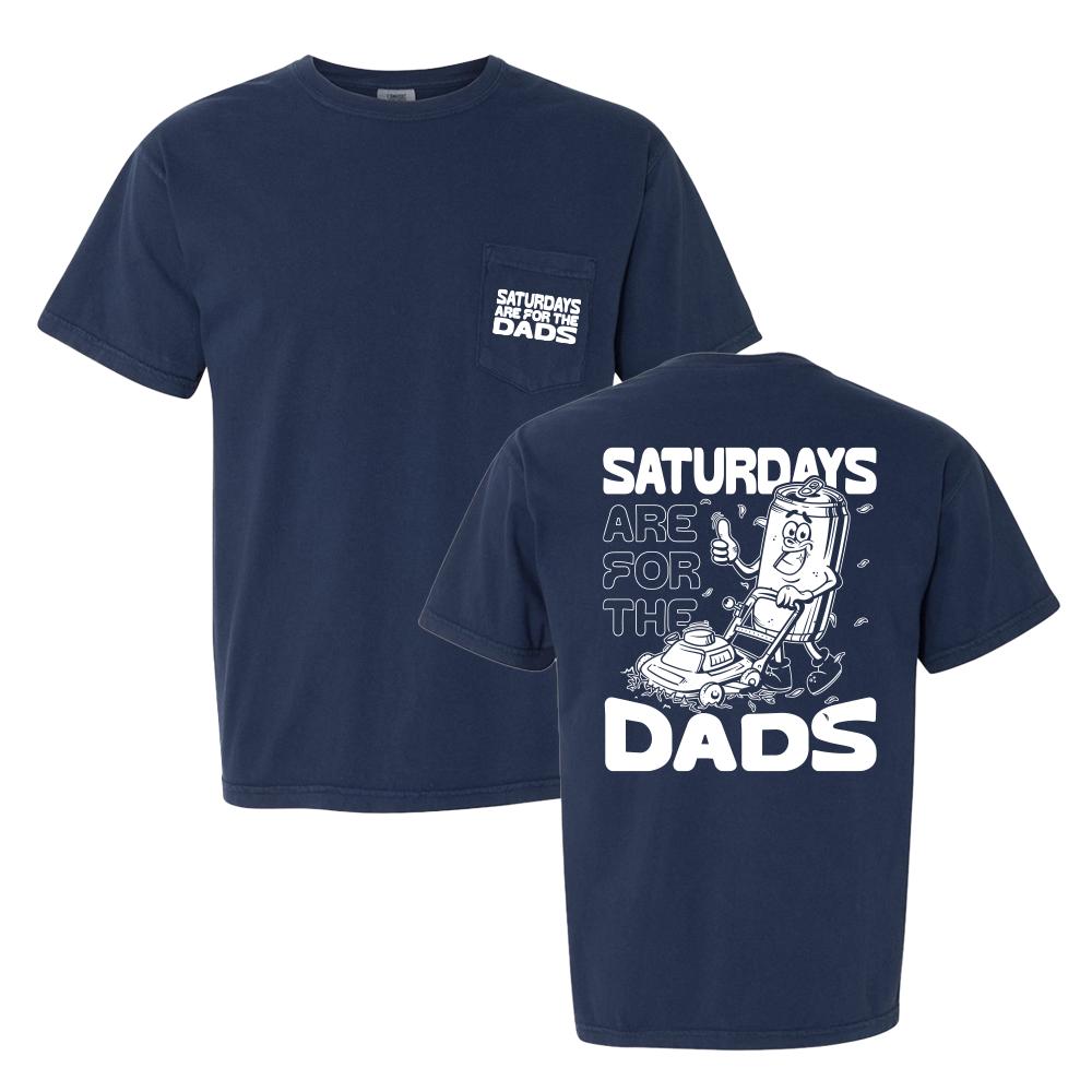 Saturdays Are For The Dads Mow Pocket Tee-T-Shirts-SAFTB-Navy-S-Barstool Sports