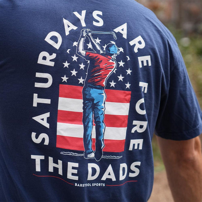 Saturdays Are Fore The Dads Golfer USA Pocket Tee-T-Shirts-SAFTB-Barstool Sports