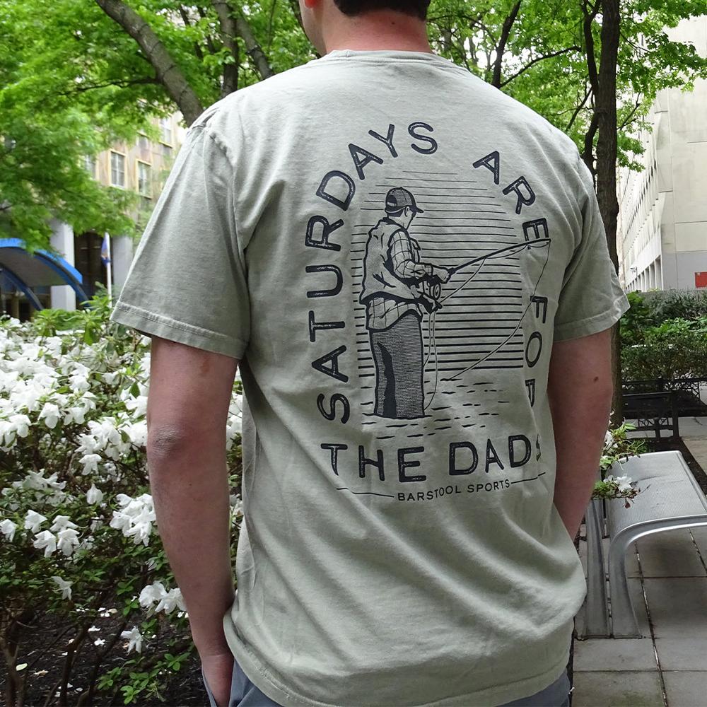 Saturdays Are For The Dads Fish Retro Pocket Tee-T-Shirts-SAFTB-Barstool Sports