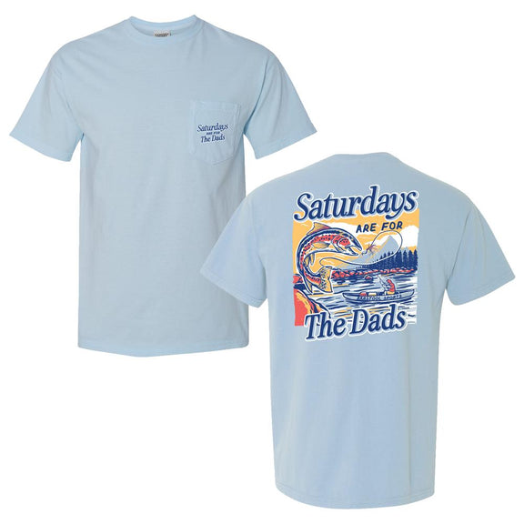 Saturdays Are For The Dads Fish Pocket Tee-T-Shirts-SAFTB-Light Blue-S-Barstool Sports