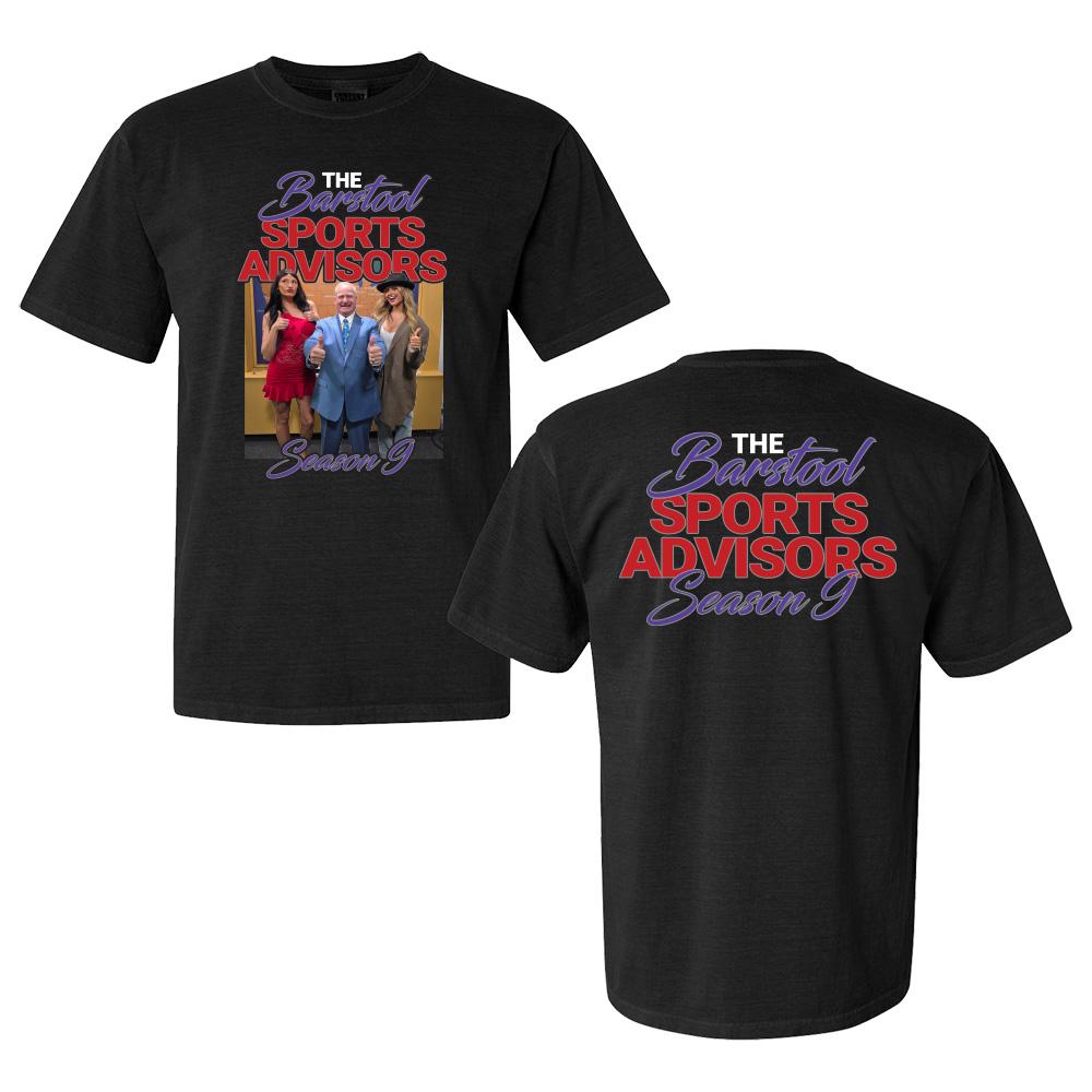 Barstool Sports Advisors Season 9 Tee-T-Shirts-Barstool Sports-Black-S-Barstool Sports