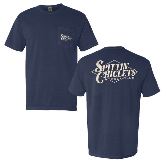 Spittin Chiclets Diamond Pocket Tee-T-Shirts-Spittin Chiclets-Navy-S-Barstool Sports