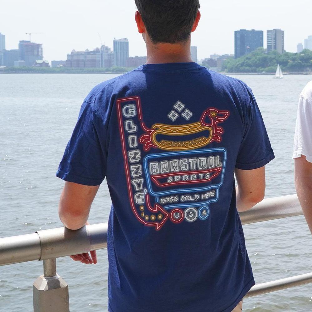 Glizzy Neon Sign Pocket Tee-T-Shirts-Barstool Sports-Barstool Sports