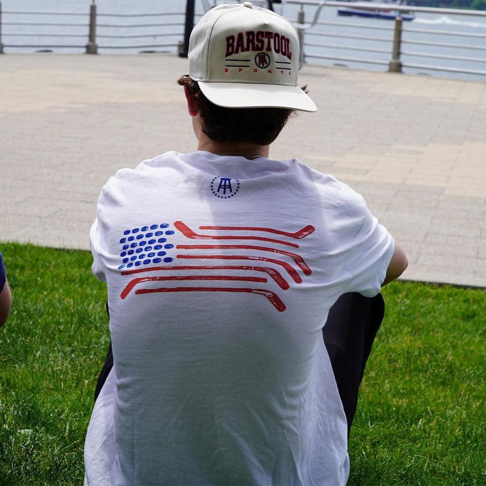 Spittin Chiclets Flag Pocket Tee-T-Shirts-Spittin Chiclets-Barstool Sports