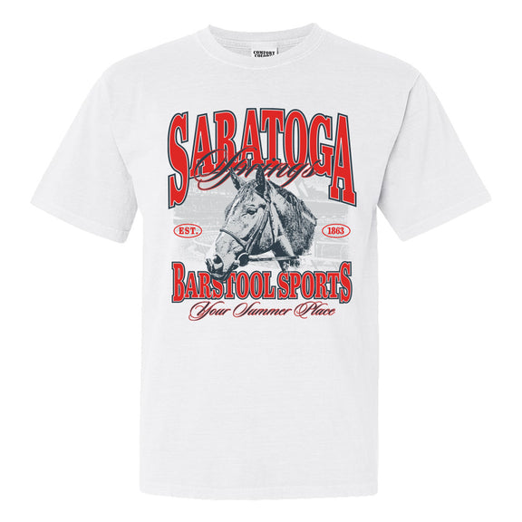 2026 Saratoga x Barstool Sports Horse Graphic Tee-T-Shirts-Barstool Sports-White-S-Barstool Sports