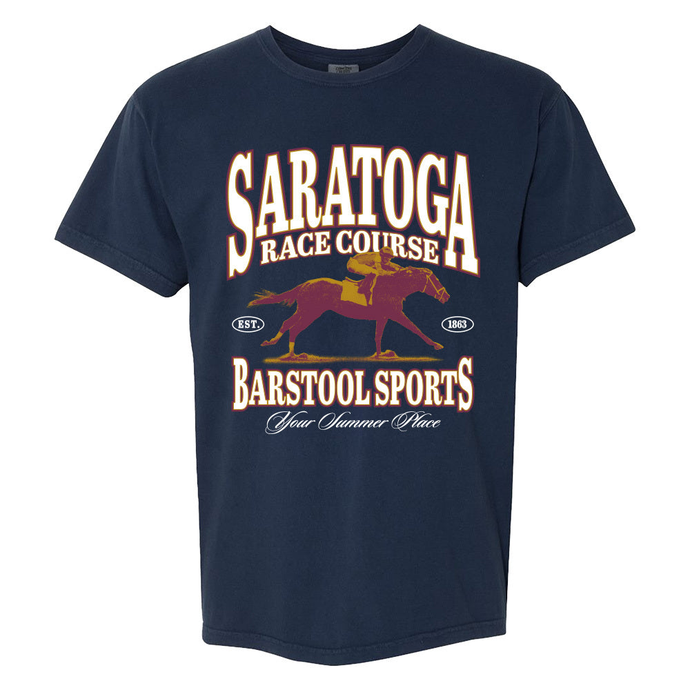 2026 Saratoga x Barstool Sports Racing Graphic Tee-T-Shirts-Barstool Sports-Navy-S-Barstool Sports