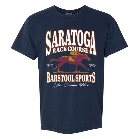 2026 Saratoga x Barstool Sports Racing Graphic Tee-T-Shirts-Barstool Sports-Navy-S-Barstool Sports