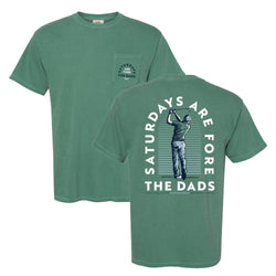 Saturdays Are Fore The Dads Golfer Pocket Tee-T-Shirts-SAFTB-Green-S-Barstool Sports
