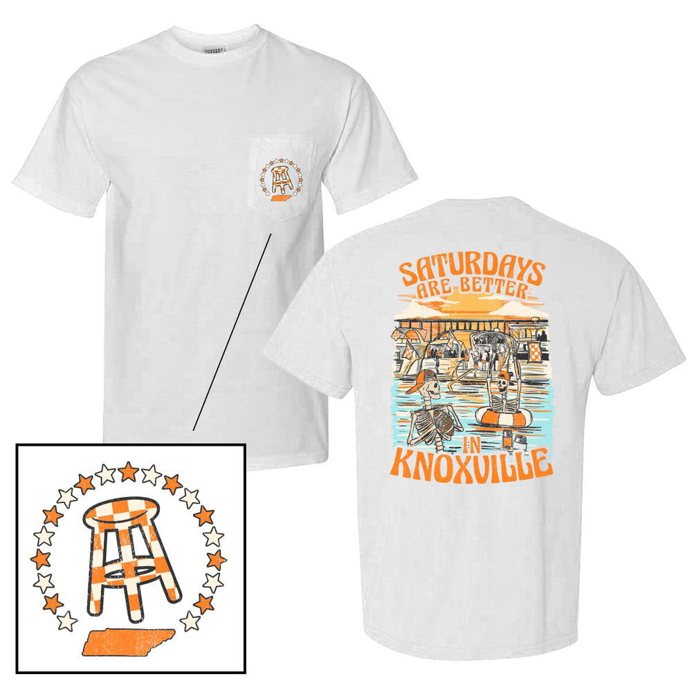 Saturdays Are Better In Knoxville Pocket Tee-T-Shirts-Barstool U-White-S-Barstool Sports