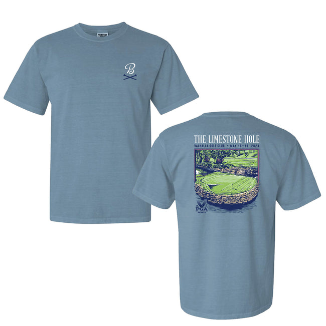 PGA Championship x Barstool Golf The Limestone Hole Tee-T-Shirts-Fore Play-Blue-S-Barstool Sports