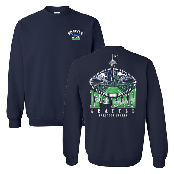 Seattle Stadium Crewneck-Crewnecks-Barstool Sports-Navy-S-Barstool Sports