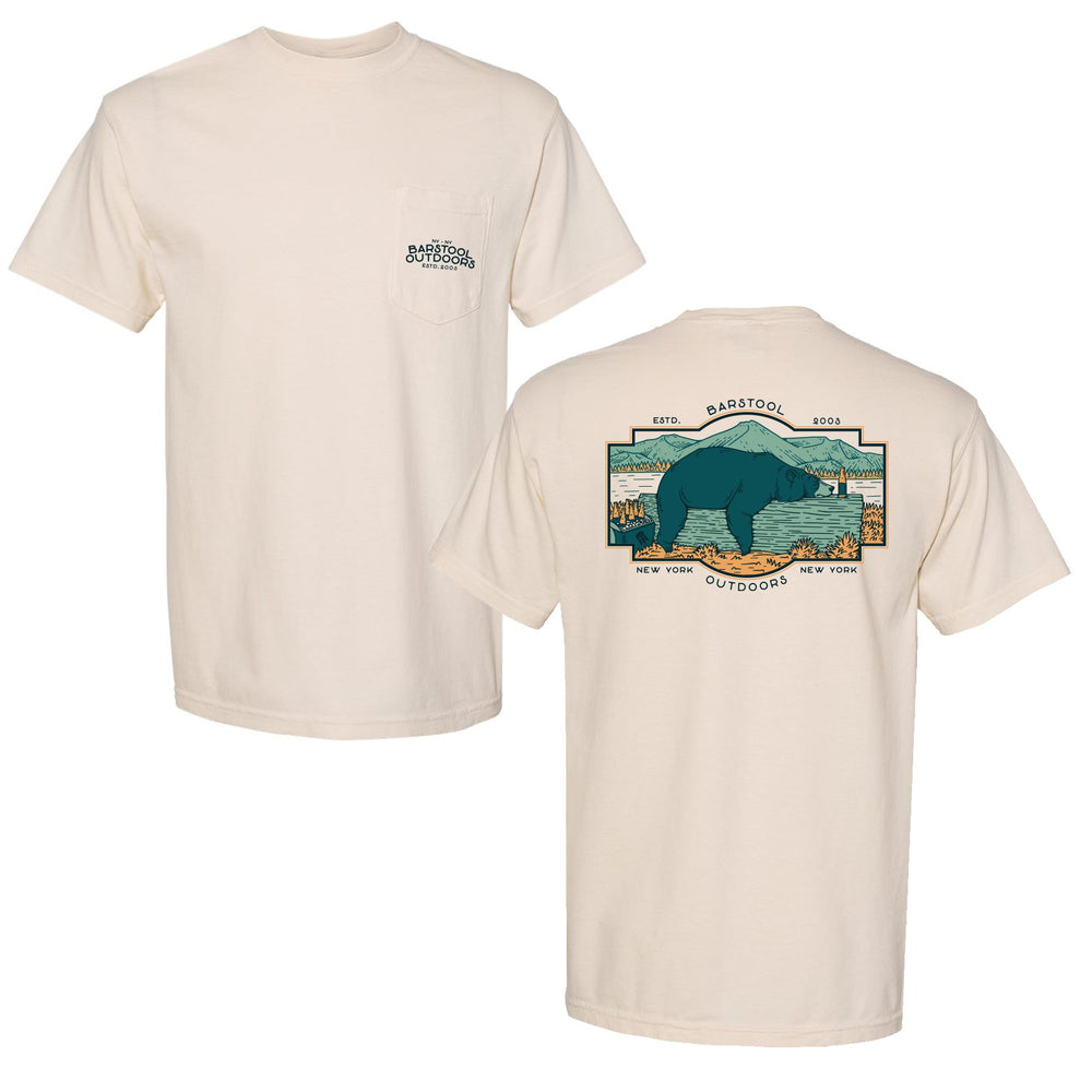 Barstool Outdoors Sleepy Bear Pocket Tee-T-Shirts-Barstool Outdoors-Ivory-S-Barstool Sports