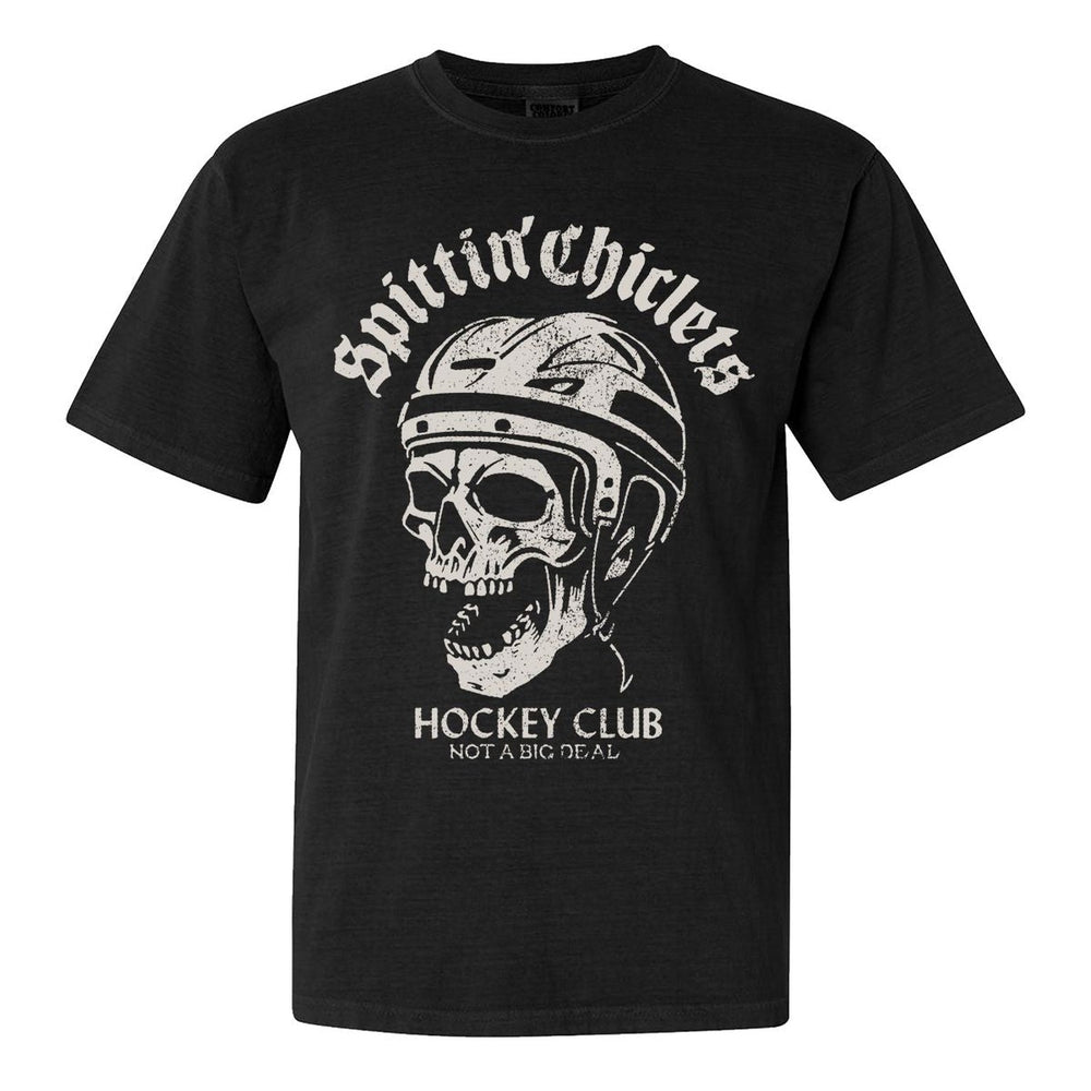 Spittin Chiclets Hockey Club Skull Tee-T-Shirts-Spittin Chiclets-Black-S-Barstool Sports