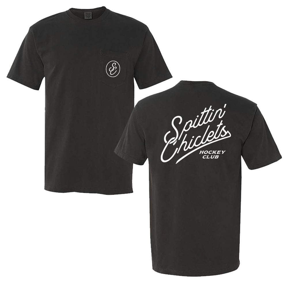 Spittin Chiclets Script Pocket Tee-T-Shirts-Spittin Chiclets-Black-S-Barstool Sports