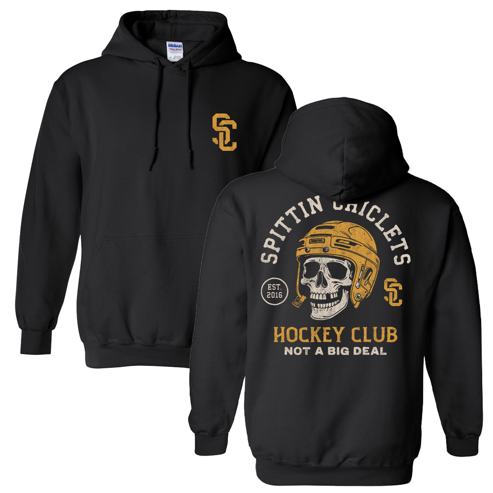 Spittin Chiclets Skull Helmet Hoodie-Hoodies & Sweatshirts-Spittin Chiclets-Black-S-Barstool Sports