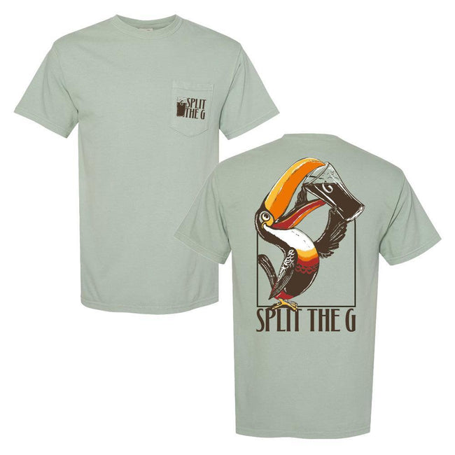 Split the G Bird Pocket Tee-T-Shirts-Barstool Sports-Green-S-Barstool Sports