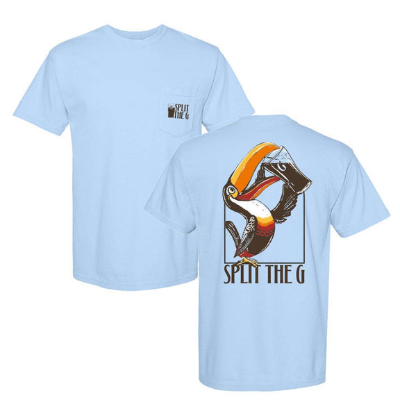 Split the G Bird Pocket Tee-T-Shirts-Barstool Sports-Light Blue-S-Barstool Sports