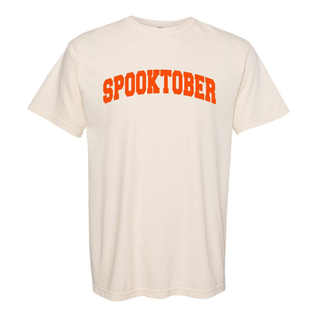 Spooktober Text Tee-T-Shirts-Bussin With The Boys-Ivory-S-Barstool Sports