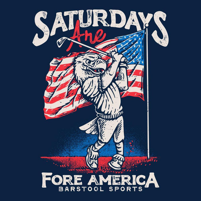 Saturdays Are Fore America Pocket Tee-T-Shirts-SAFTB-Barstool Sports