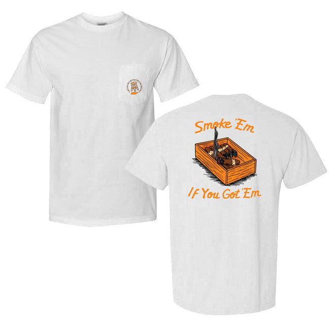 Smoke Em If You Got Em Pocket Tee-T-Shirts-Barstool U-White-S-Barstool Sports