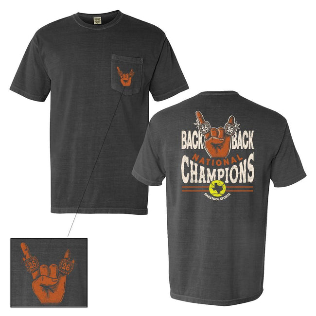 Back to Back Softball National Champions Pocket Tee-T-Shirts-Barstool U-Barstool Sports