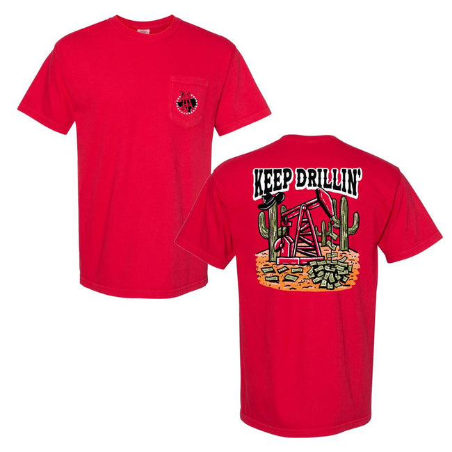 Keep Drillin' Pocket Tee-T-Shirts-Barstool U-Red-S-Barstool Sports