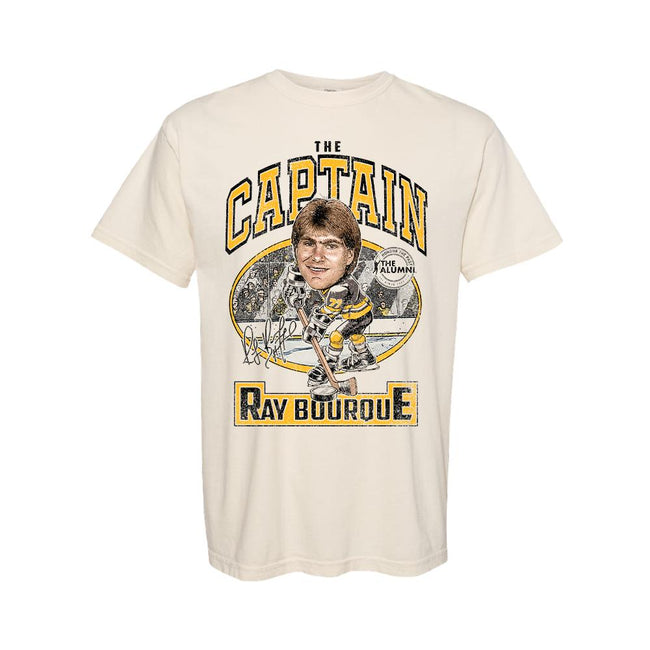 Spittin Chiclets x NHL Alumni Association Ray Bourque The Captain Tee-T-Shirts-Spittin Chiclets-Ivory-S-Barstool Sports