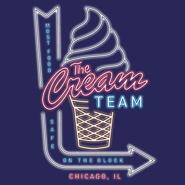 Cream Team Neon Sign Pocket Tee-T-Shirts-The Yak-Barstool Sports