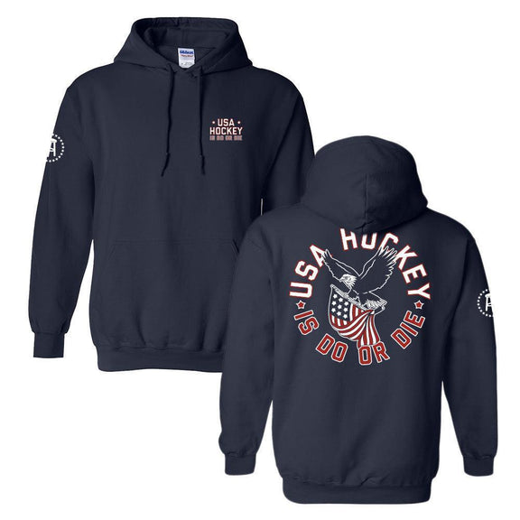 Eagle Hockey Hoodie-Hoodies & Sweatshirts-Barstool Sports-Navy-S-Barstool Sports