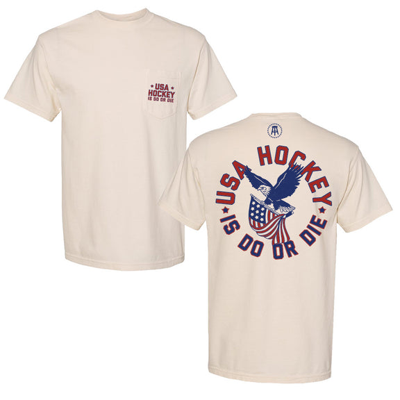 Eagle Hockey Pocket Tee-T-Shirts-Barstool Sports-Ivory-S-Barstool Sports