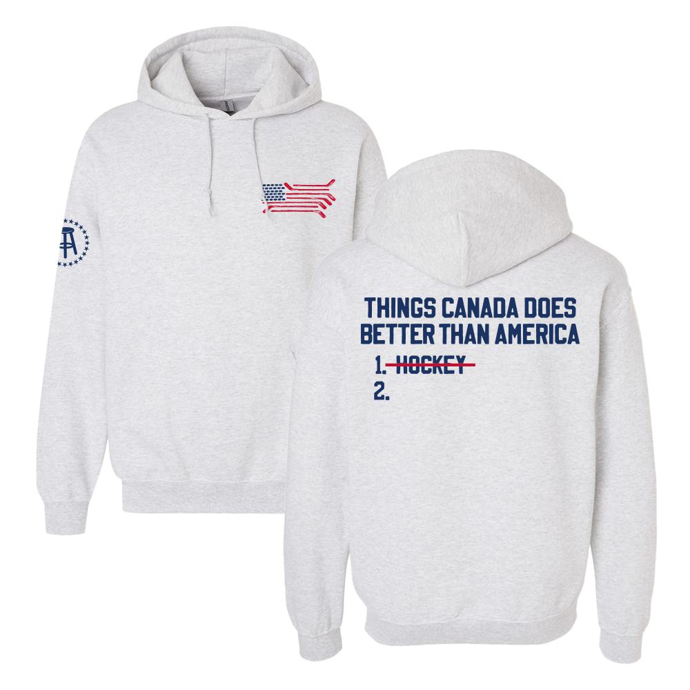US Hockey Hoodie-Hoodies & Sweatshirts-Spittin Chiclets-Grey-S-Barstool Sports