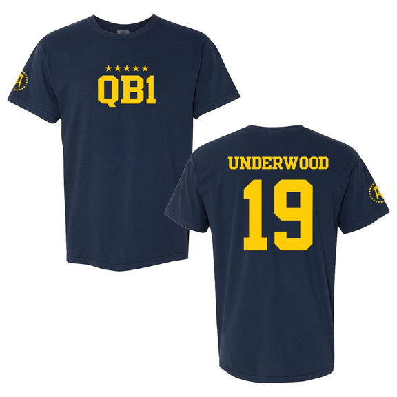 QB1 MI Tee-T-Shirts-Barstool Sports-Navy-S-Barstool Sports