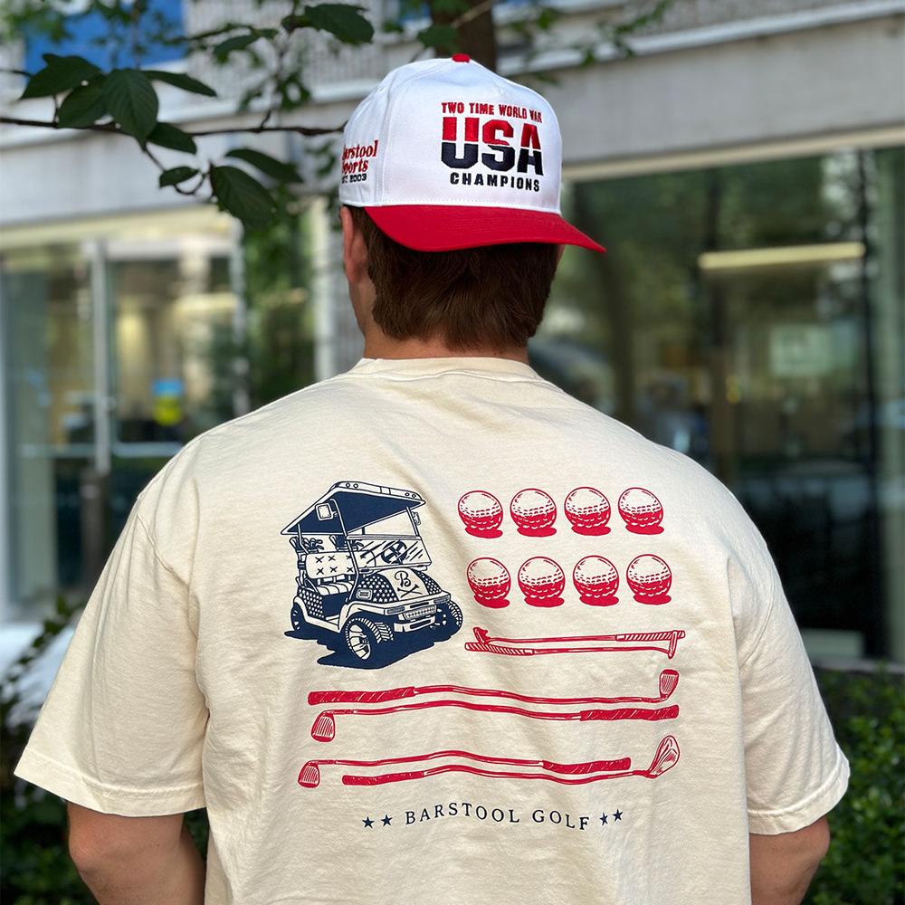 Barstool Golf Cart Flag Pocket Tee-T-Shirts-Fore Play-Barstool Sports