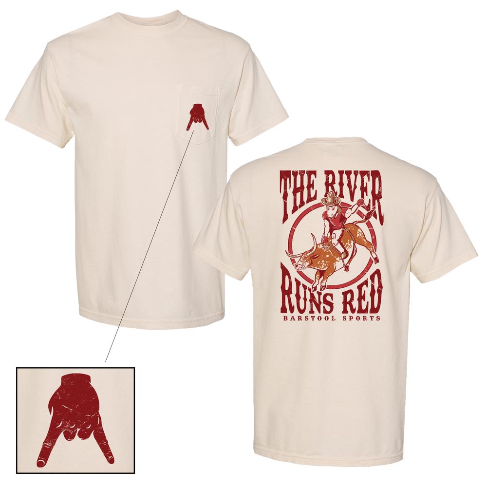 River Runs Red Pocket Tee - Barstool U T-Shirts & Merch – Barstool Sports