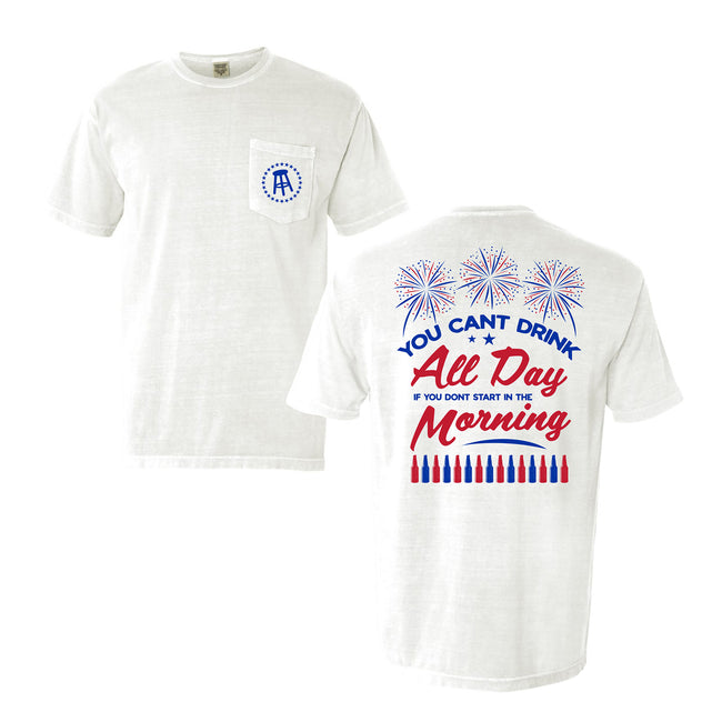 Can't Drink All Day USA Pocket Tee-T-Shirts-Barstool Sports-White-S-Barstool Sports