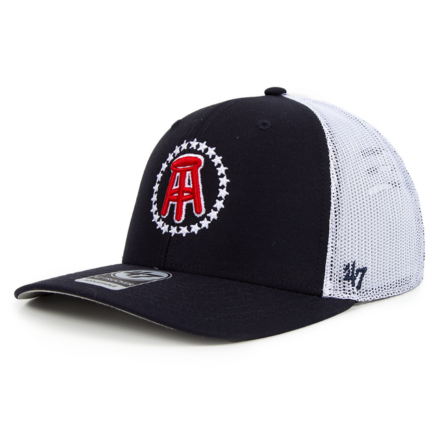 '47 x Barstool Logo Trucker Hat-Hats-Barstool Sports-Navy/White-One Size-Barstool Sports