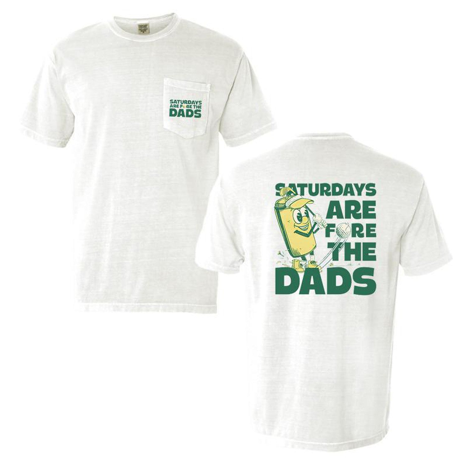 Saturdays Are Fore The Dads Golf Pocket Tee-T-Shirts-SAFTB-White-S-Barstool Sports