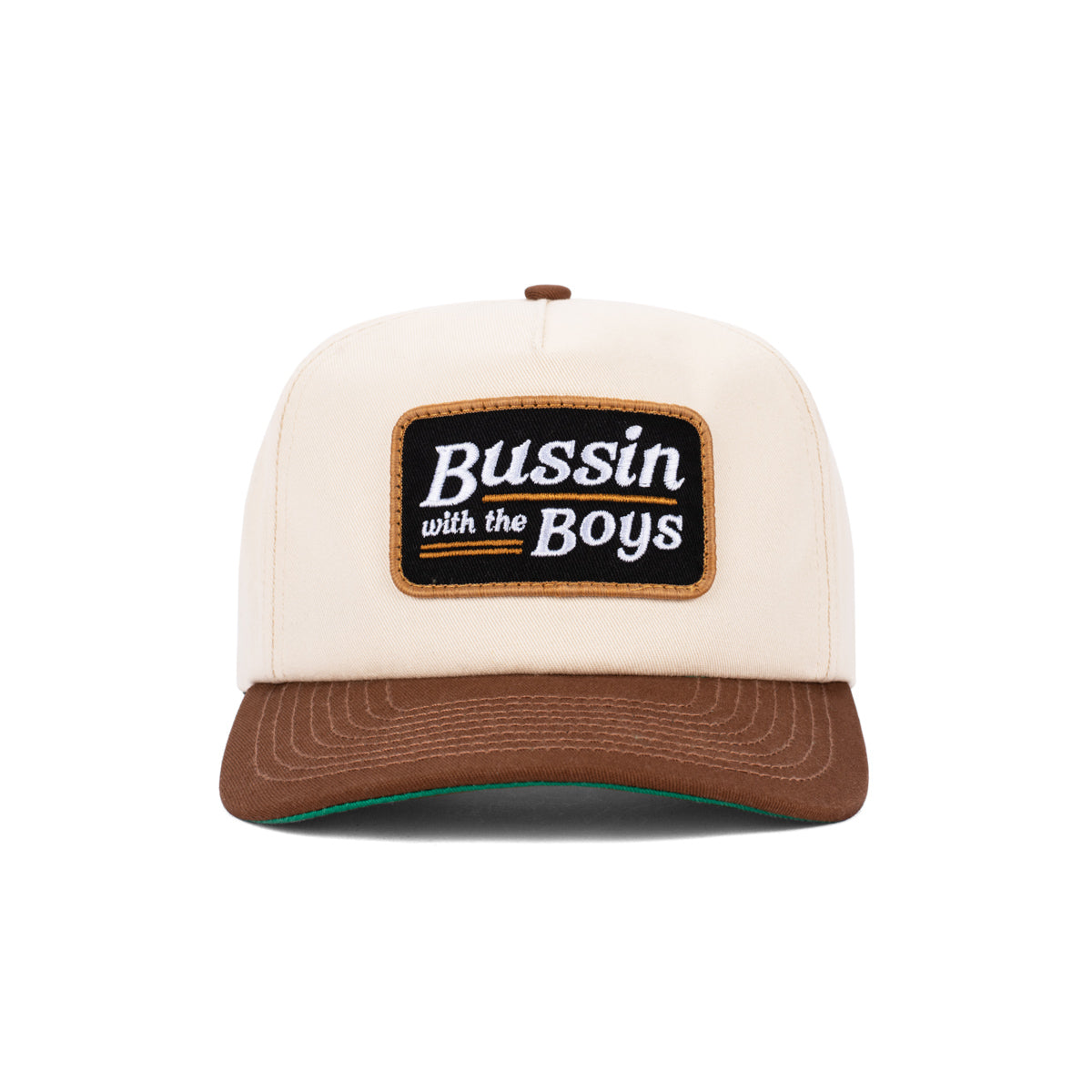 Bussin With The Boys Patch Retro Snapback Hat-Hats-Bussin With The Boys-Cream-One Size-Barstool Sports