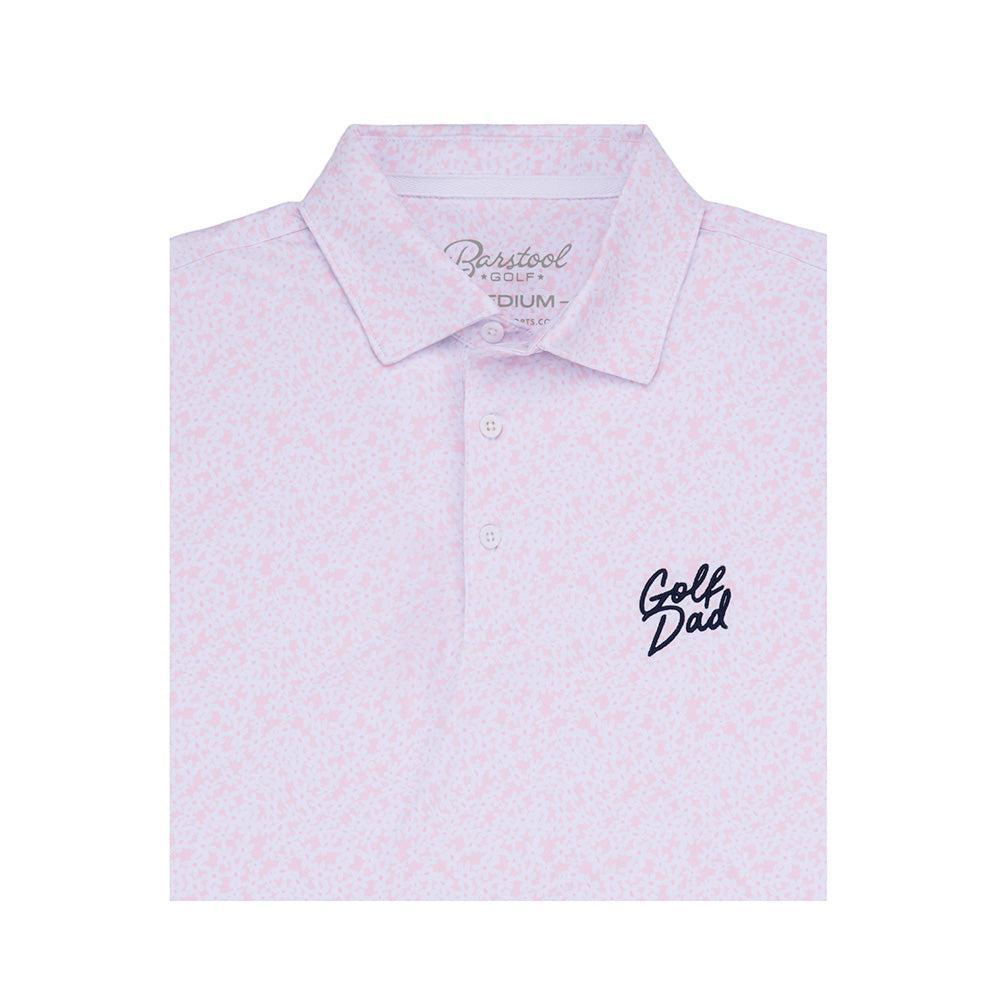 Golf Dad Printed Polo-Polos-Fore Play-Pink-S-Barstool Sports
